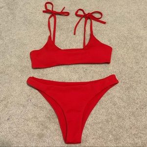 ZAFUL SHOULDER TIE BIKINI SET